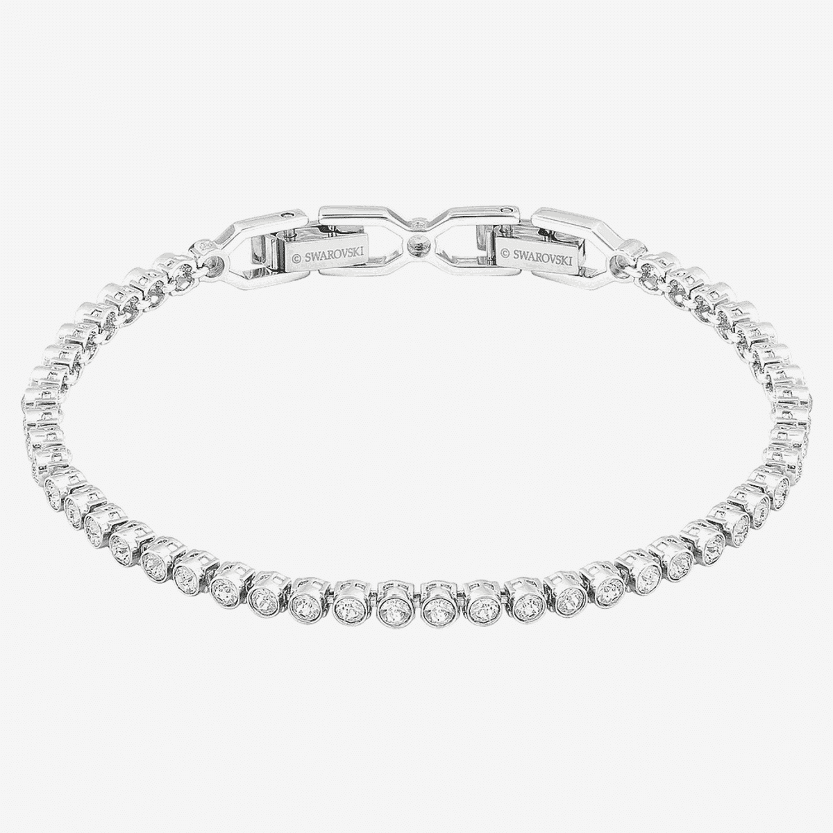 Pulsera Emily Swarovski bañada en rodio con diseño de cristales en línea - 1808960