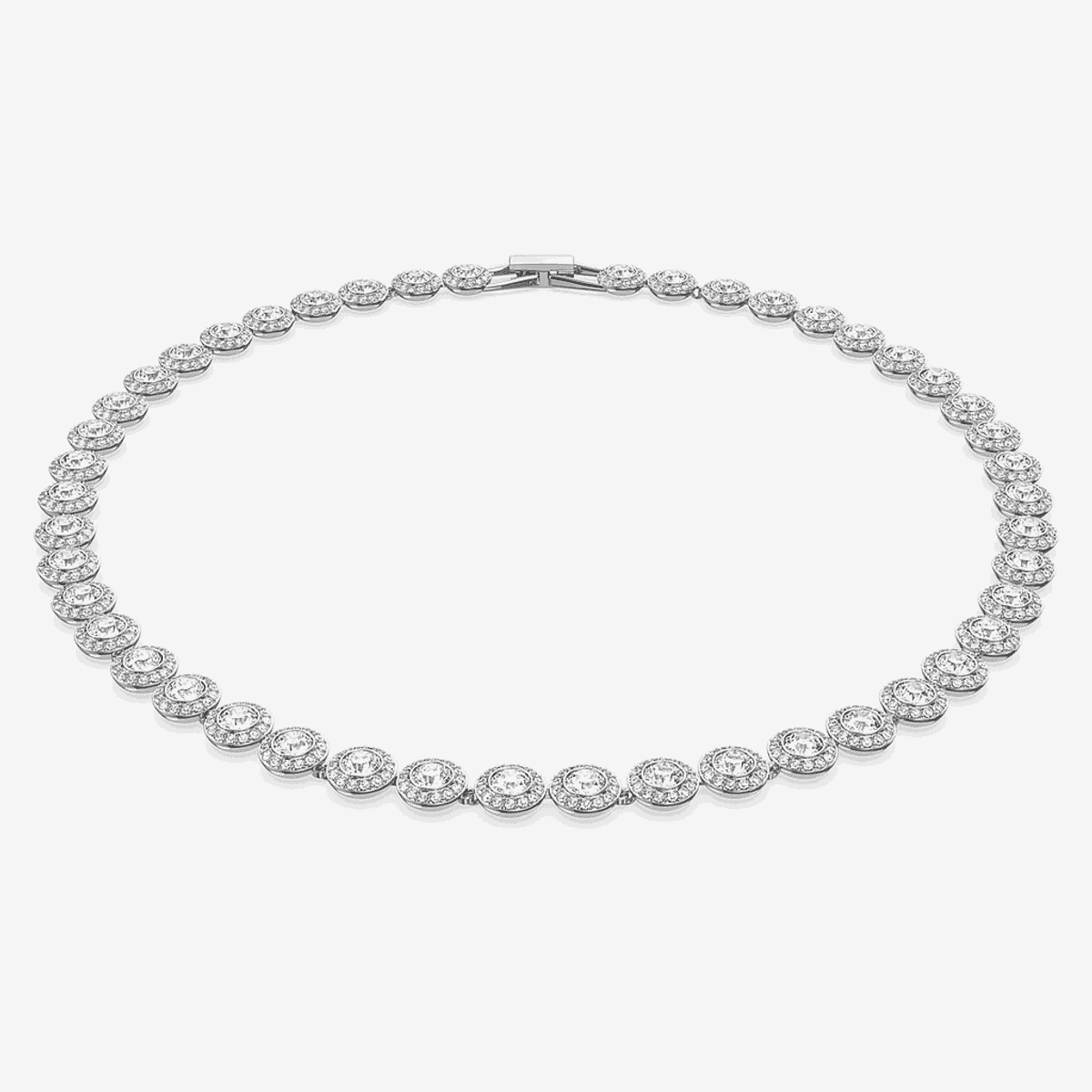 Collar Angelic Swarovski bañado en rodio con diseño circular de cristales - 5117703