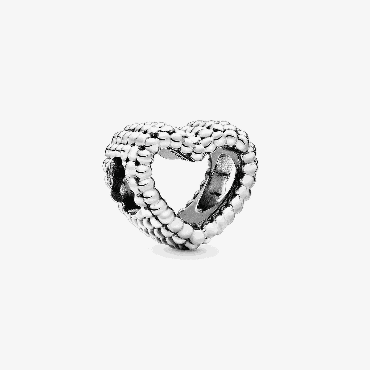 Charm Pandora en plata de ley Corazón Moldeado con diseño de cuentas - 797516