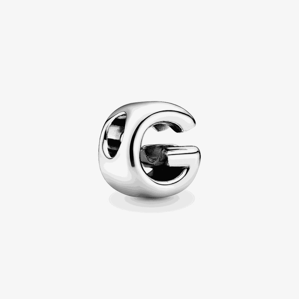 Charm Pandora en plata de ley con forma de letra G, diseño liso - 797461