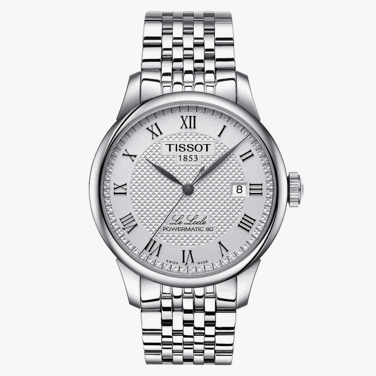Reloj Tissot Le Locle Powermatic 80 con esfera blanca y brazalete de acero - T0064071103300