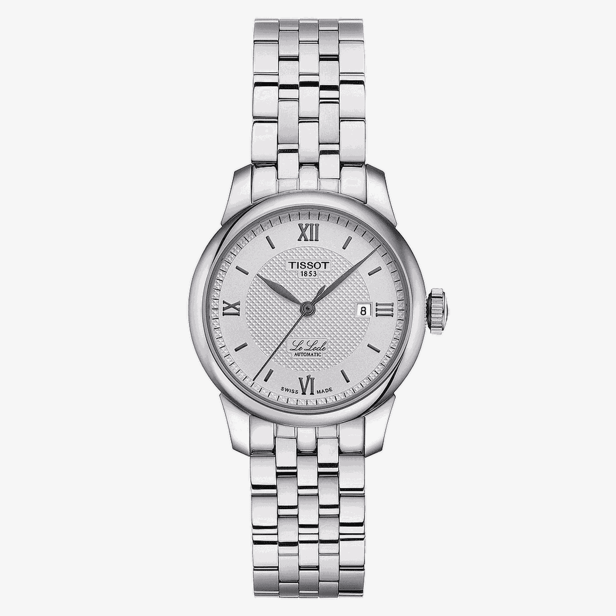 Reloj Tissot Le Locle Automatic Lady con esfera plateada y brazalete de acero - T0062071103800