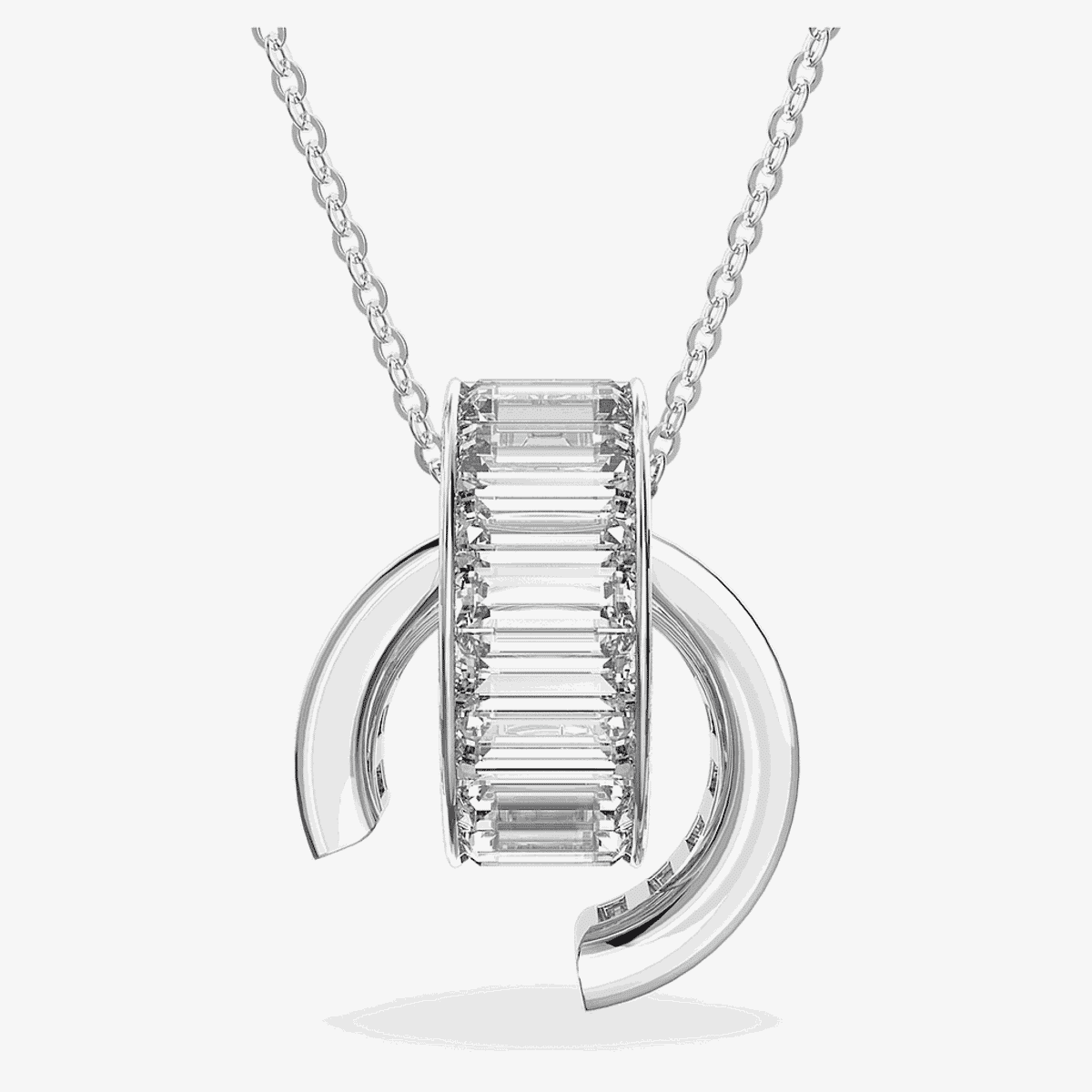 Colgante Matrix Swarovski bañado en rodio con diseño geométrico y cristales transparentes - 5639628