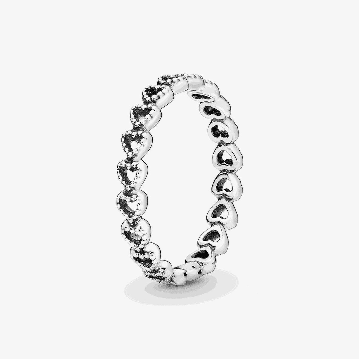 Anillo Pandora en plata de ley Amor Entrelazado con diseño de corazones - 190980