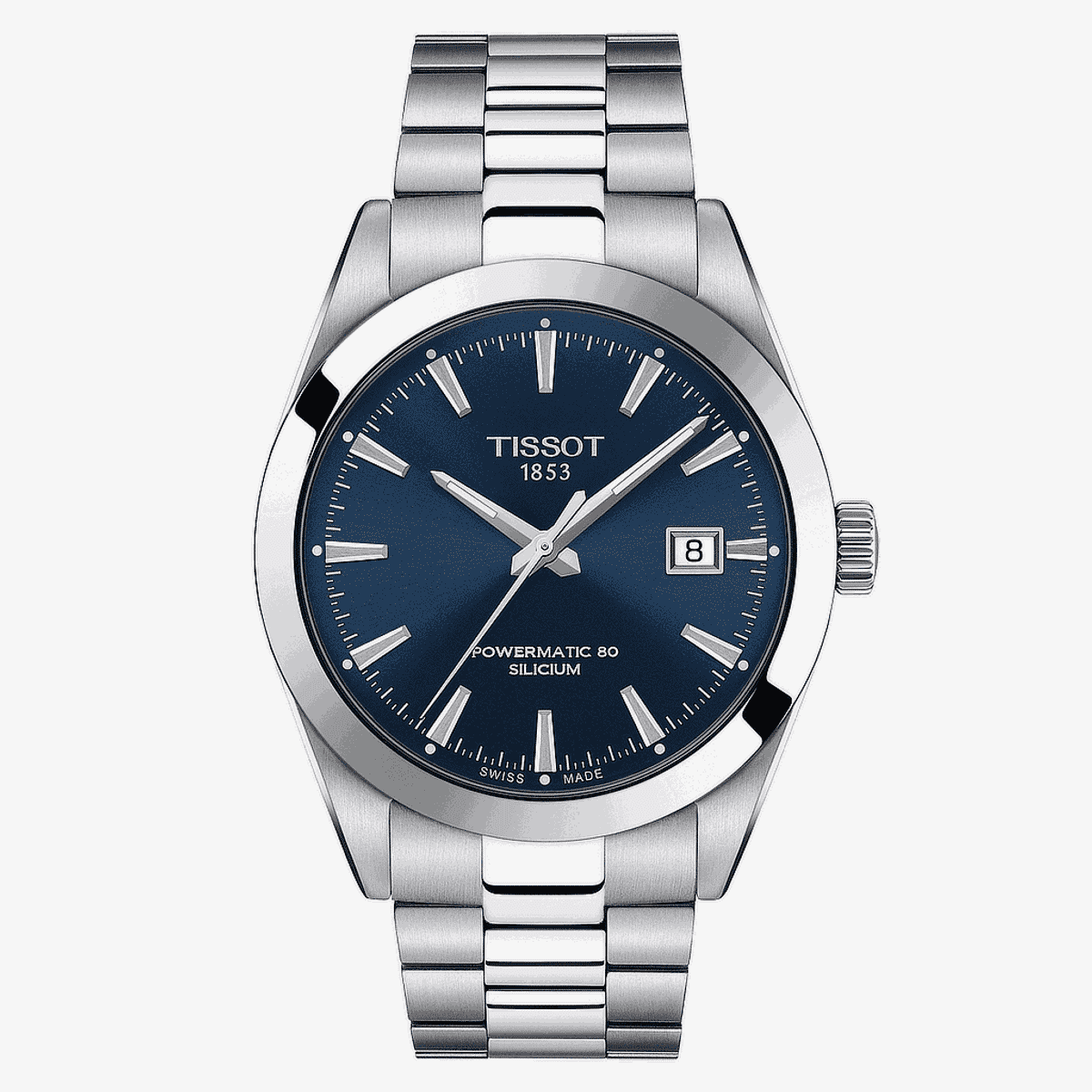 Reloj Tissot Gentleman Powermatic 80 Silicium con esfera azul y brazalete de acero - T1274071104100