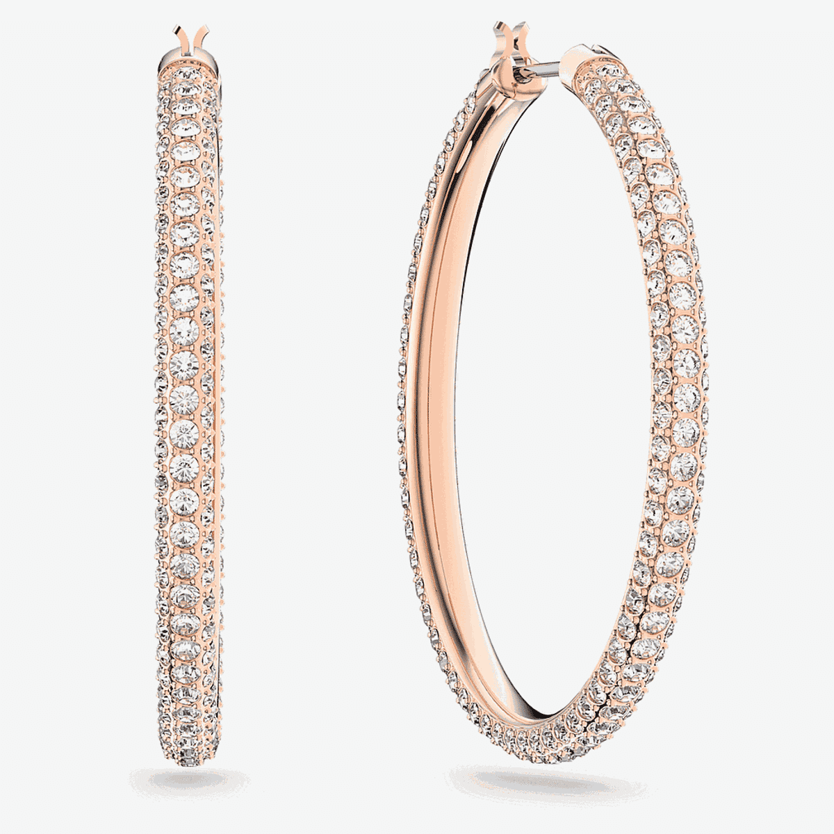 Pendientes de aro Stone Swarovski Chapados en Oro Rosa - 5383938