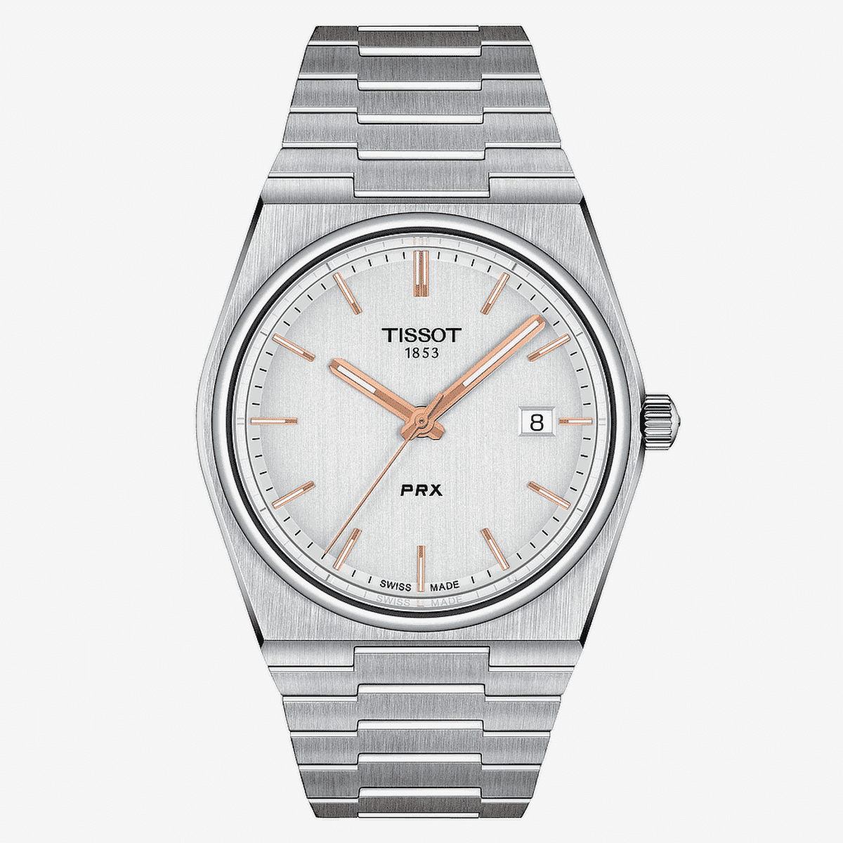 Reloj Tissot PRX 205 Cuarzo con esfera plateada y brazalete de acero - T1374101103100