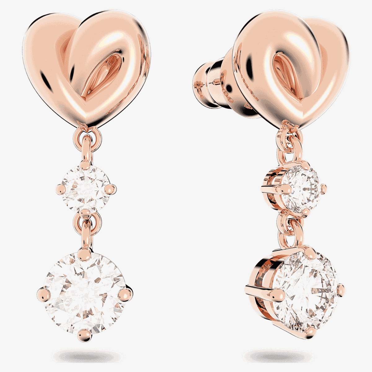 Pendientes Lifelong Heart Swarovski Chapados en Oro Rosa - 5517942