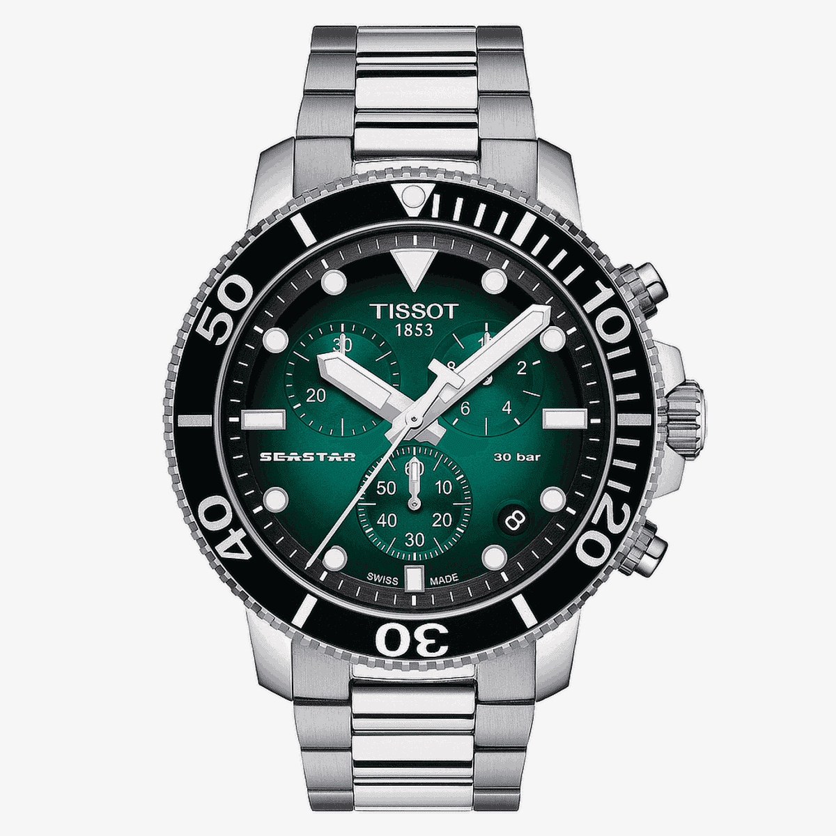 Reloj Tissot Seastar 1000 Quartz Chronograph Esfera Verde - T1204171109101