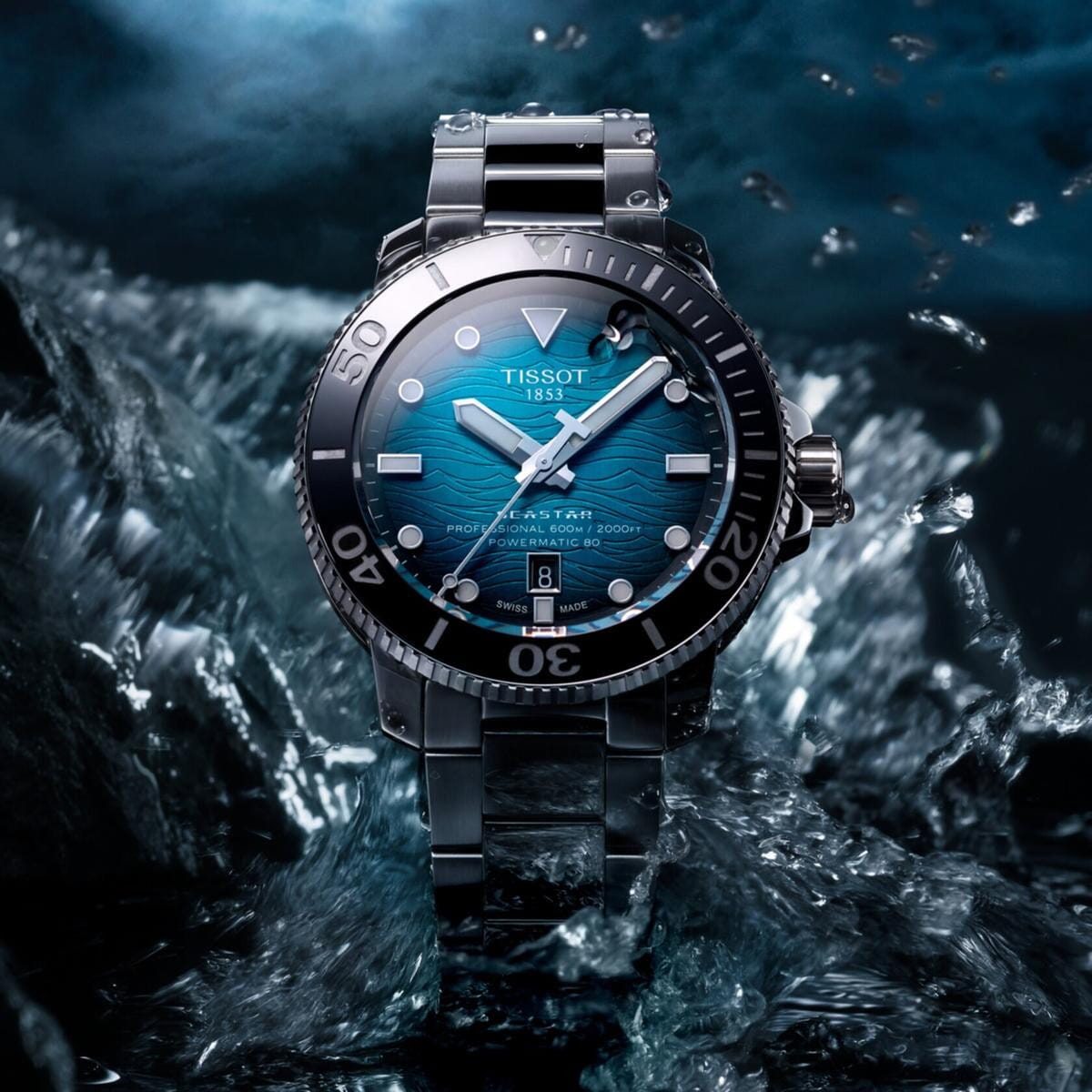 Reloj Tissot Seastar 2000 Professional Powermatic 80 Esfera Azul