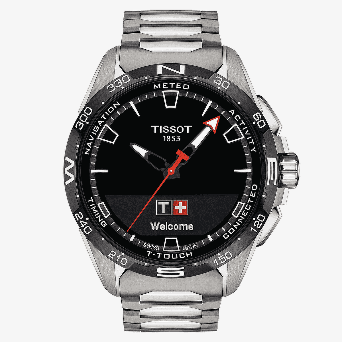 Smartwatch Tissot T-Touch Connect Solar Brazalete de Titanio - T1214204405100