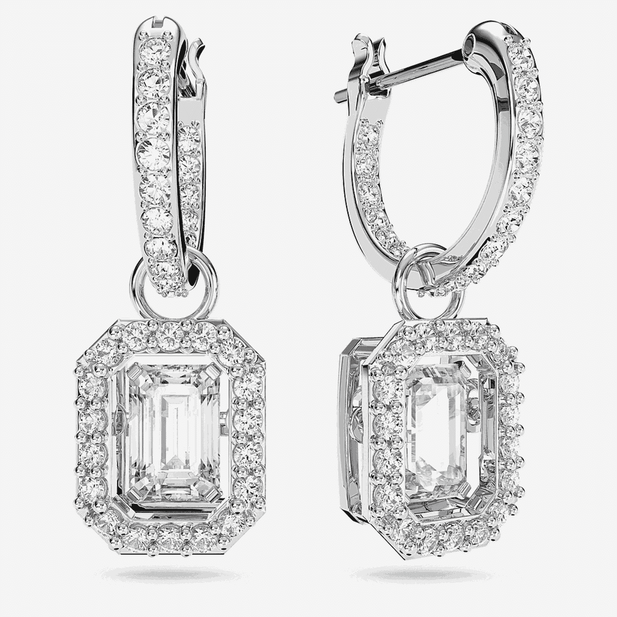 Pendientes Millenia Swarovski Bañados en Rodio con Halo - 5638495