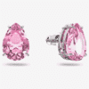 Pendientes de botón Gema Rosa Swarovski Bañados en Rodio 5614455
