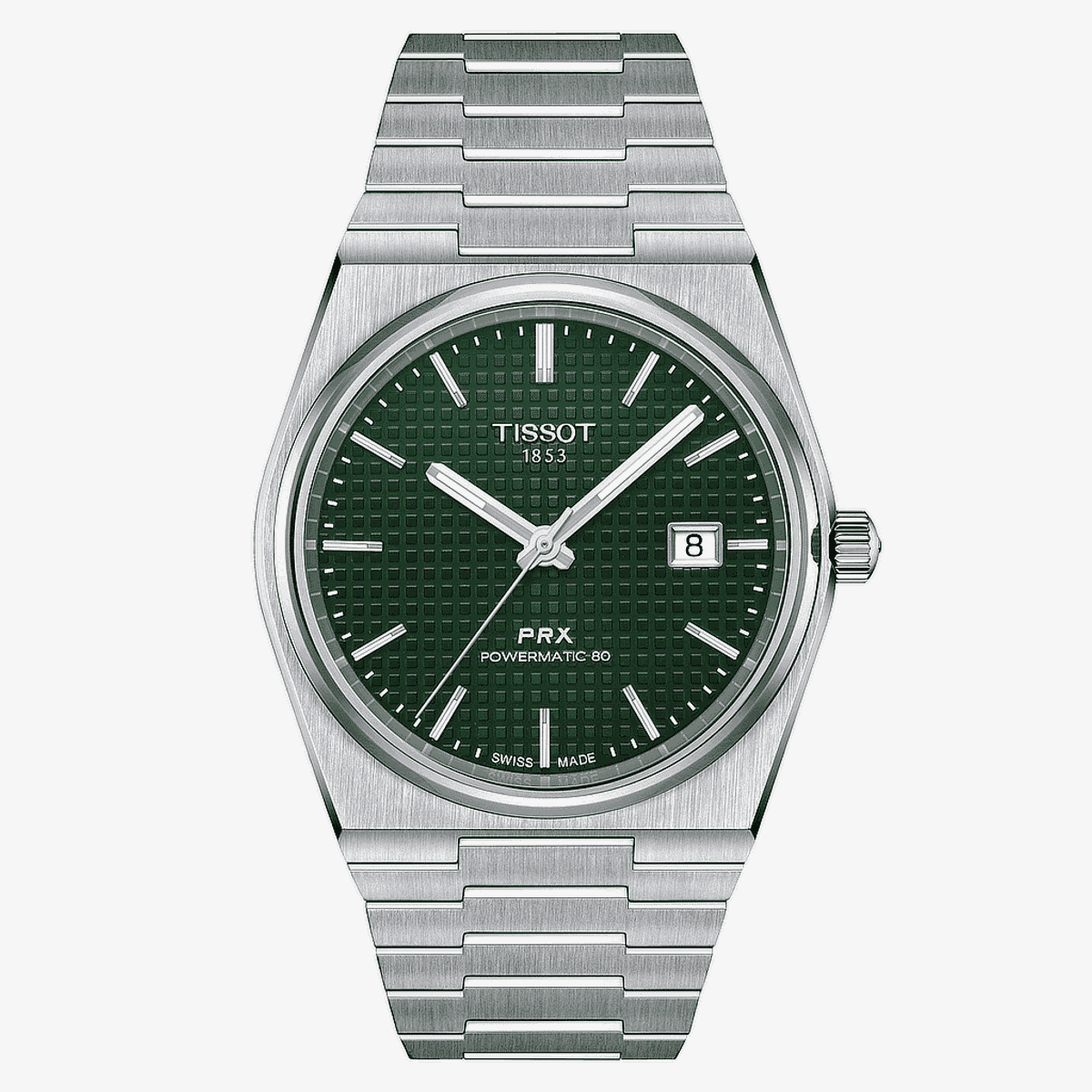 Reloj Tissot PRX Powermatic 80 con esfera verde y brazalete de acero - T1374071109100