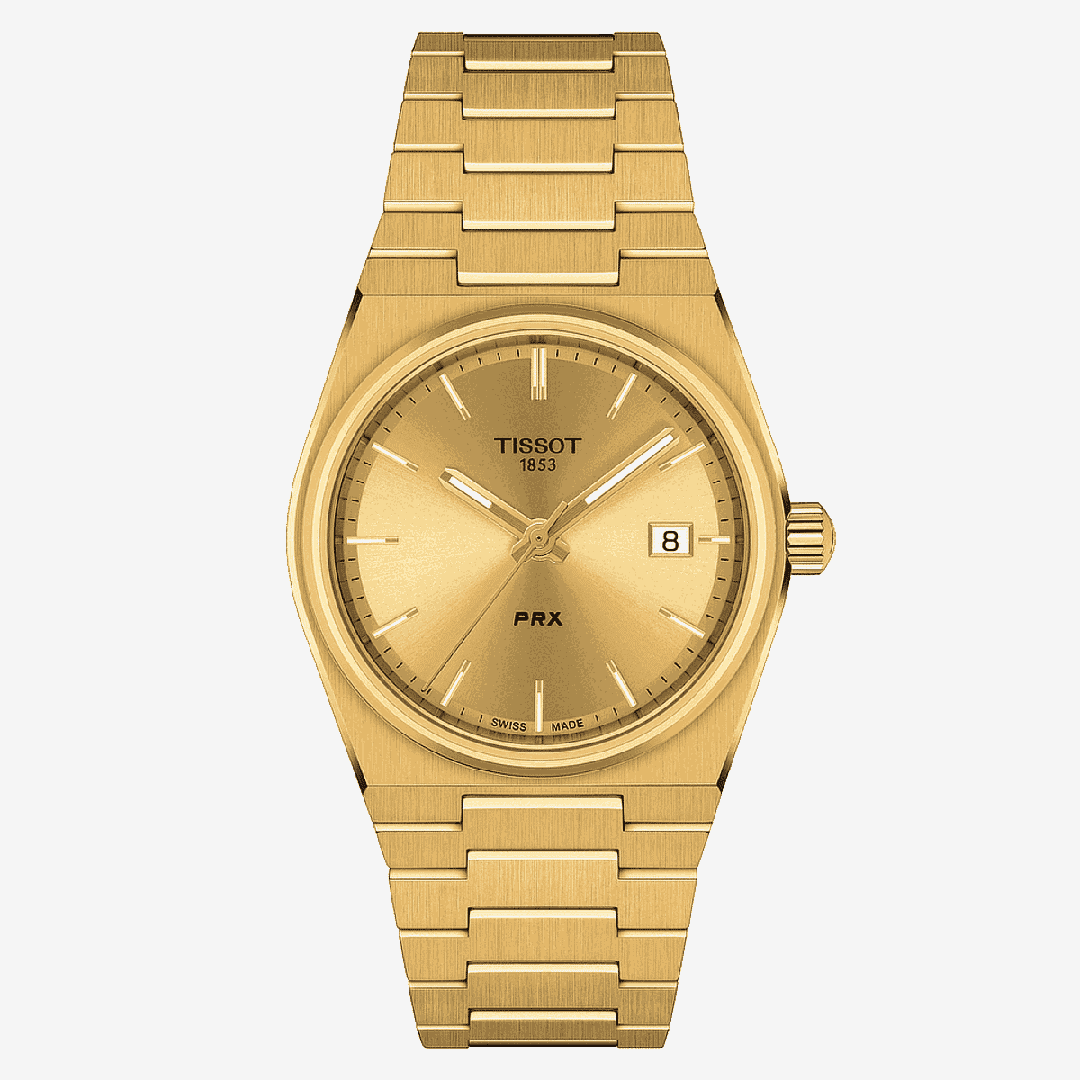 Reloj Tissot PRX 35mm con esfera y brazalete dorados - T1372103302100