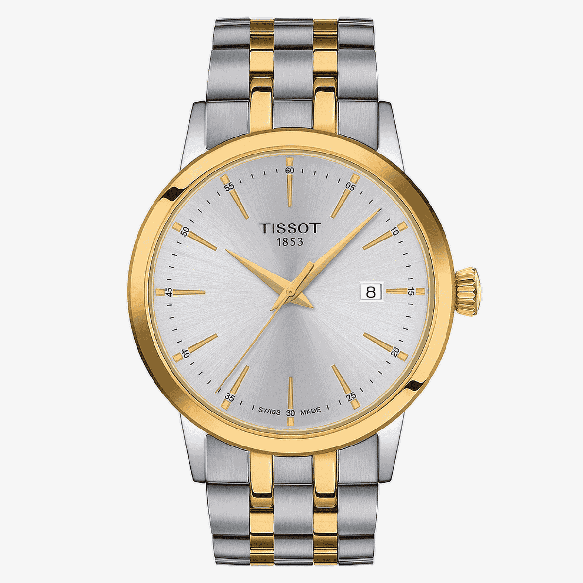 Reloj Tissot Classic Dream Bicolor Esfera Plateada - T1294102203100
