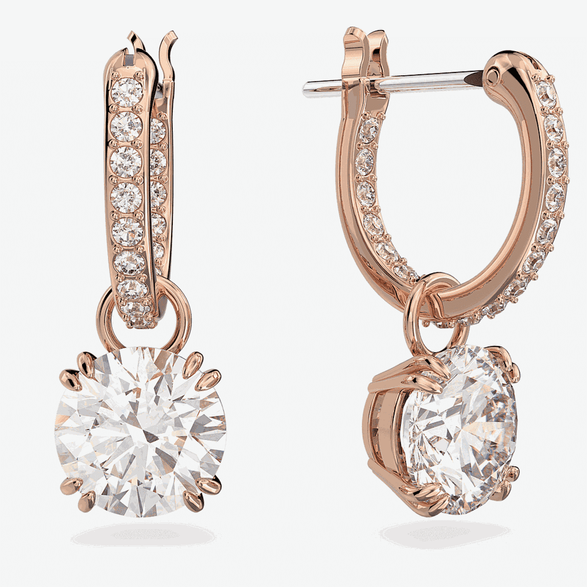 Pendientes Constella Swarovski chapados en oro rosa con cristal colgante - 5639975