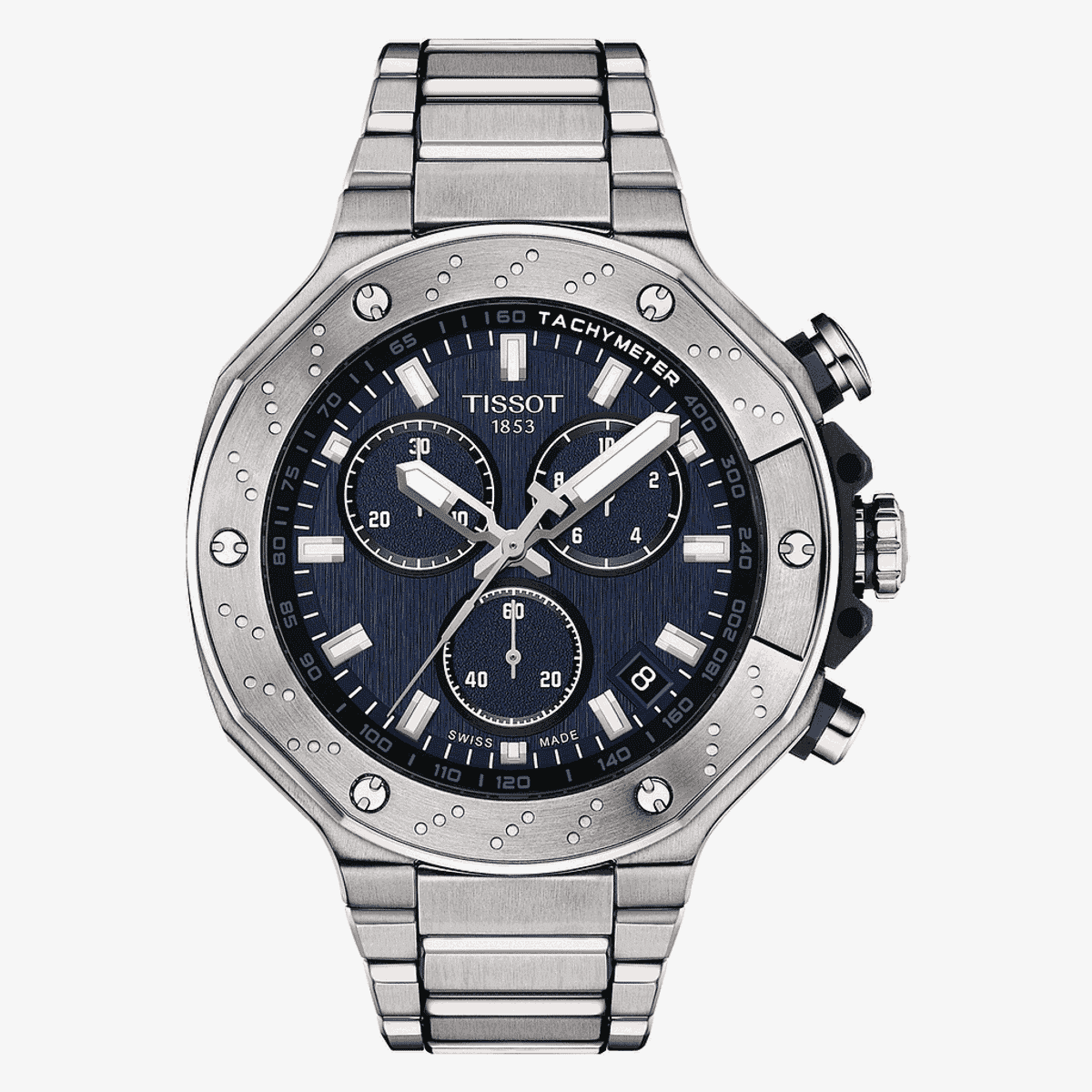 Reloj Tissot T-Race Chronograph con esfera azul y brazalete de acero - T1414171104100
