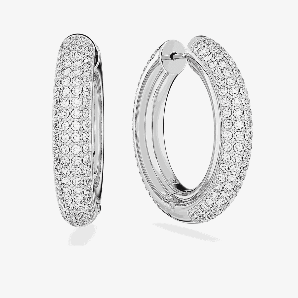 Pendientes de aro Dextera Octogonales Medianos Swarovski bañados en rodio - 5651392