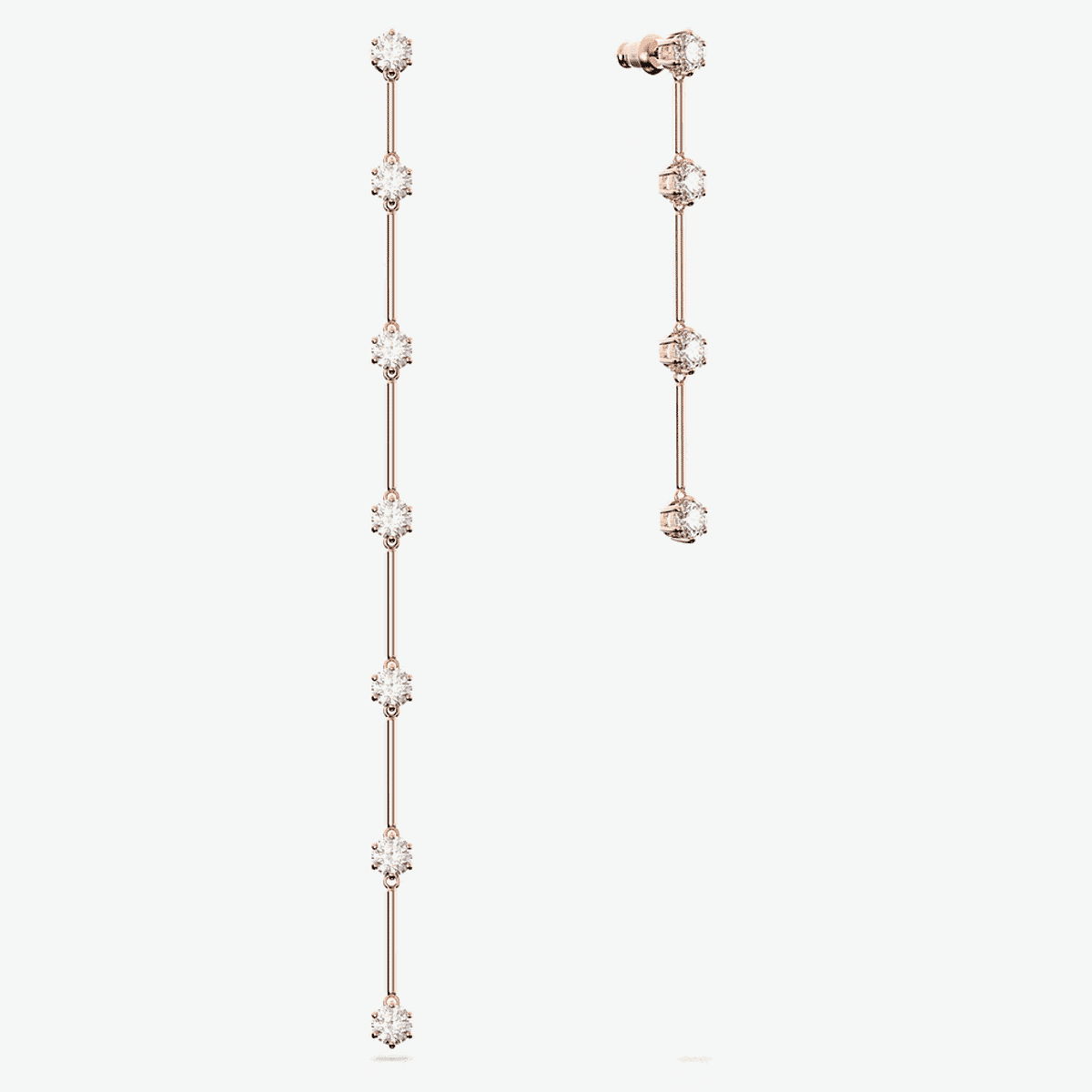 Pendientes Constella Asimétricos Swarovski Chapados en Oro Rosa - 5609707