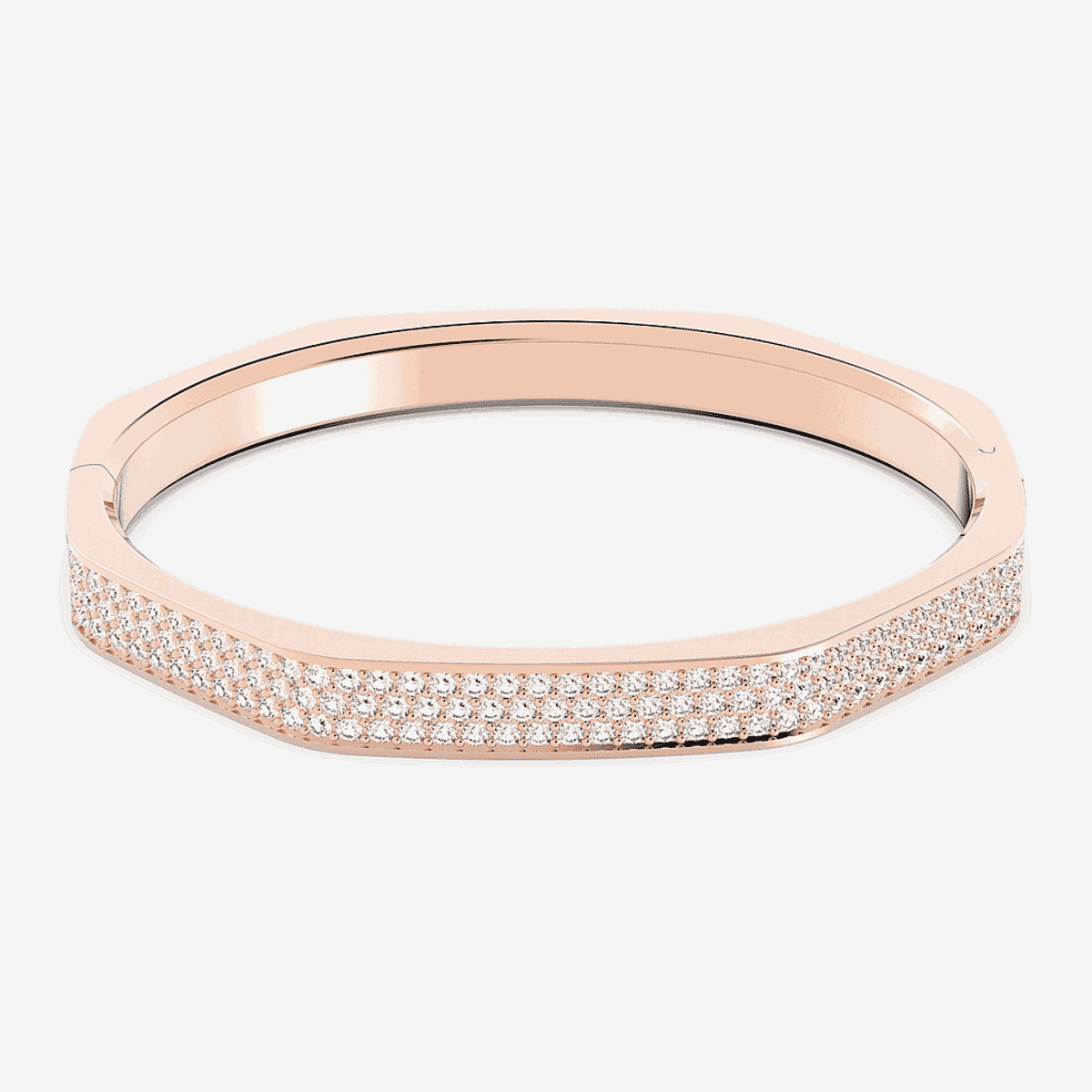 Brazalete Dextera Swarovski chapado en oro rosa con incrustaciones de cristal y diseño geométrico - swa-5639205