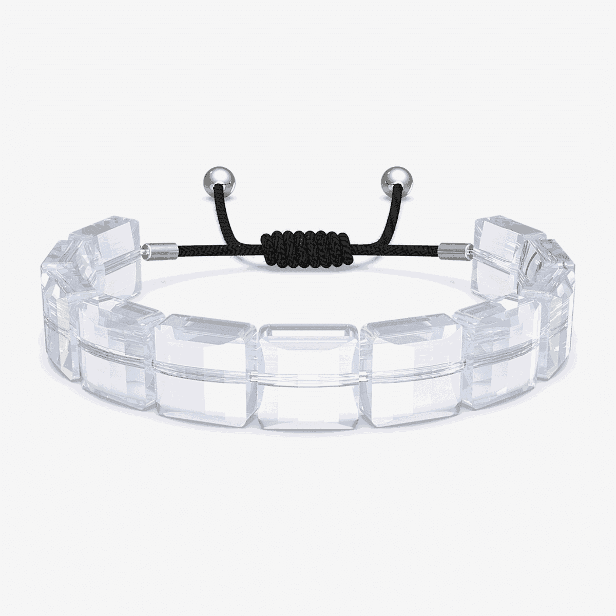 Pulsera Letra Swarovski transparente con charm Yin Yang - 5614979