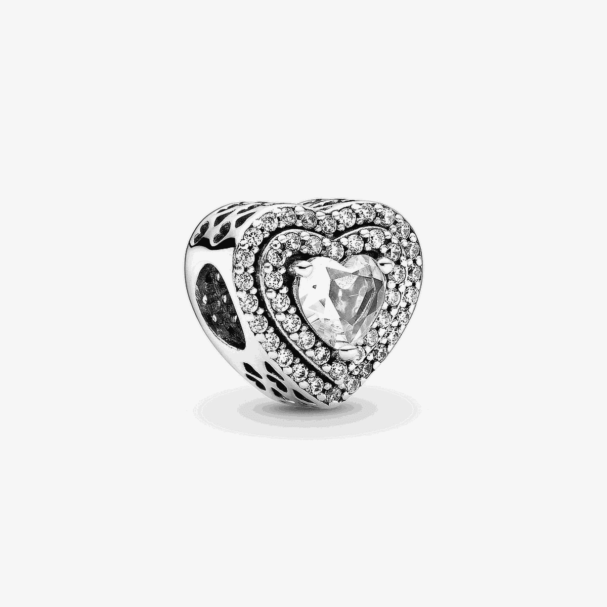 Charm Pandora corazones brillantes nivelados en plata con circonitas - 799218C01