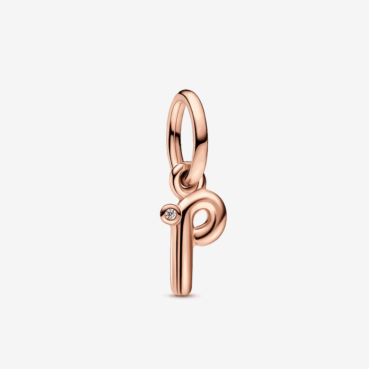 Charm colgante Pandora letra 'p' chapado en oro rosa - 782461C01