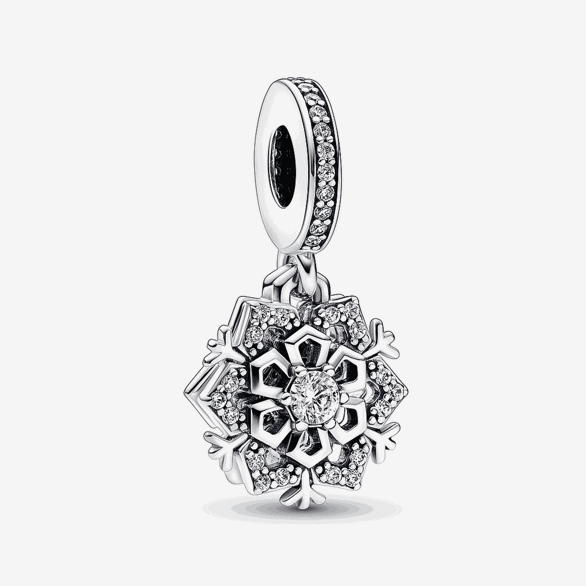 Charm colgante Pandora copo de nieve doble en plata con circonitas - 792355C01