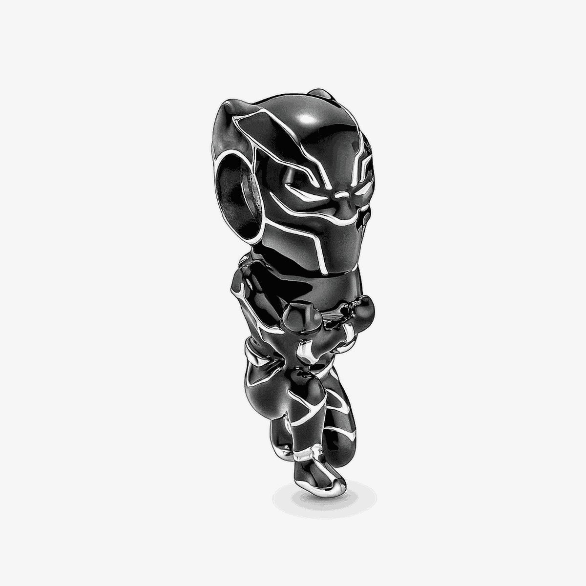 Charm colgante Pandora Black Panther de Marvel en plata de ley negra - 790783C01