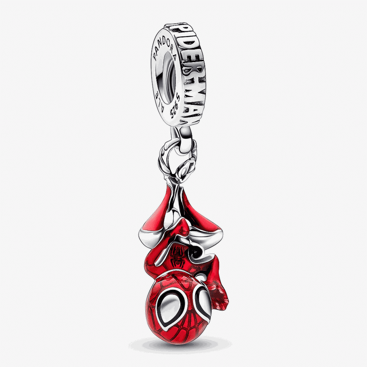 Charm colgante Pandora Spider-Man en plata con esmalte rojo - 792323C01