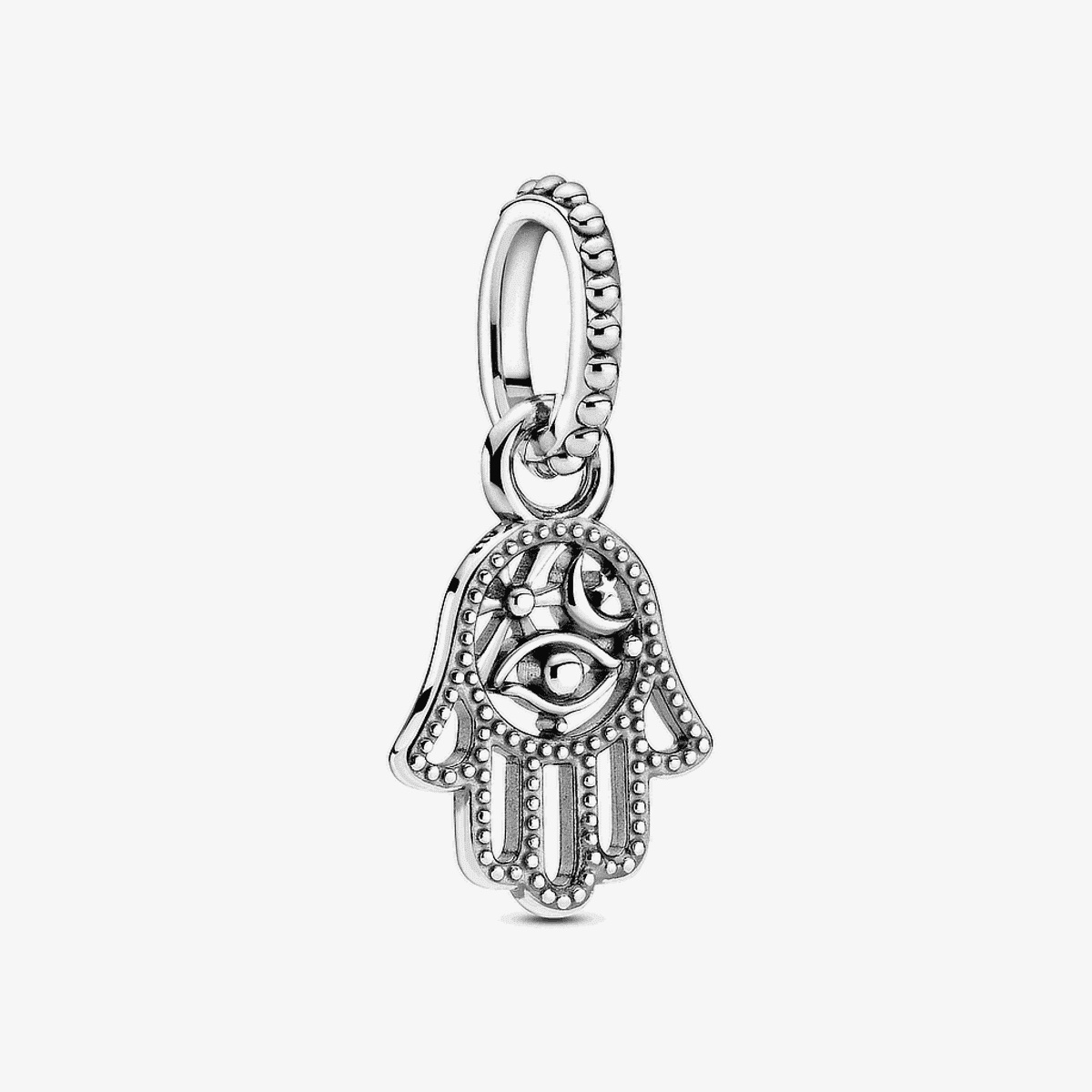 Charm colgante Pandora Hamsa Protectora en plata con diseño de mano - 799144C00
