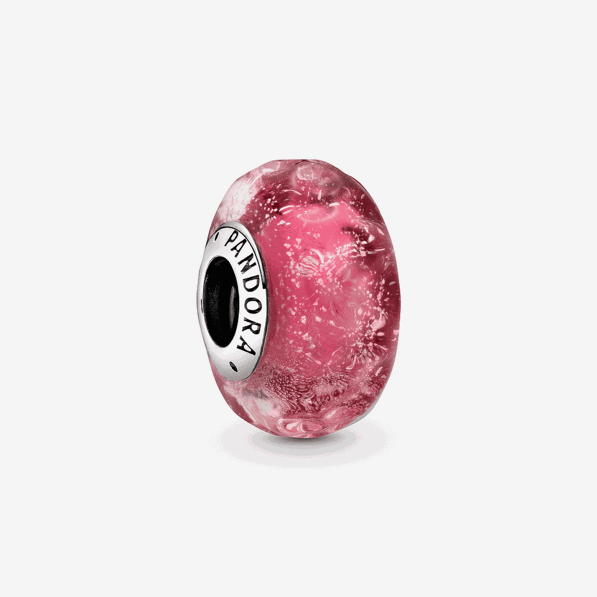 Charm Pandora de cristal de Murano rosa con efecto burbujeante - 798872C00