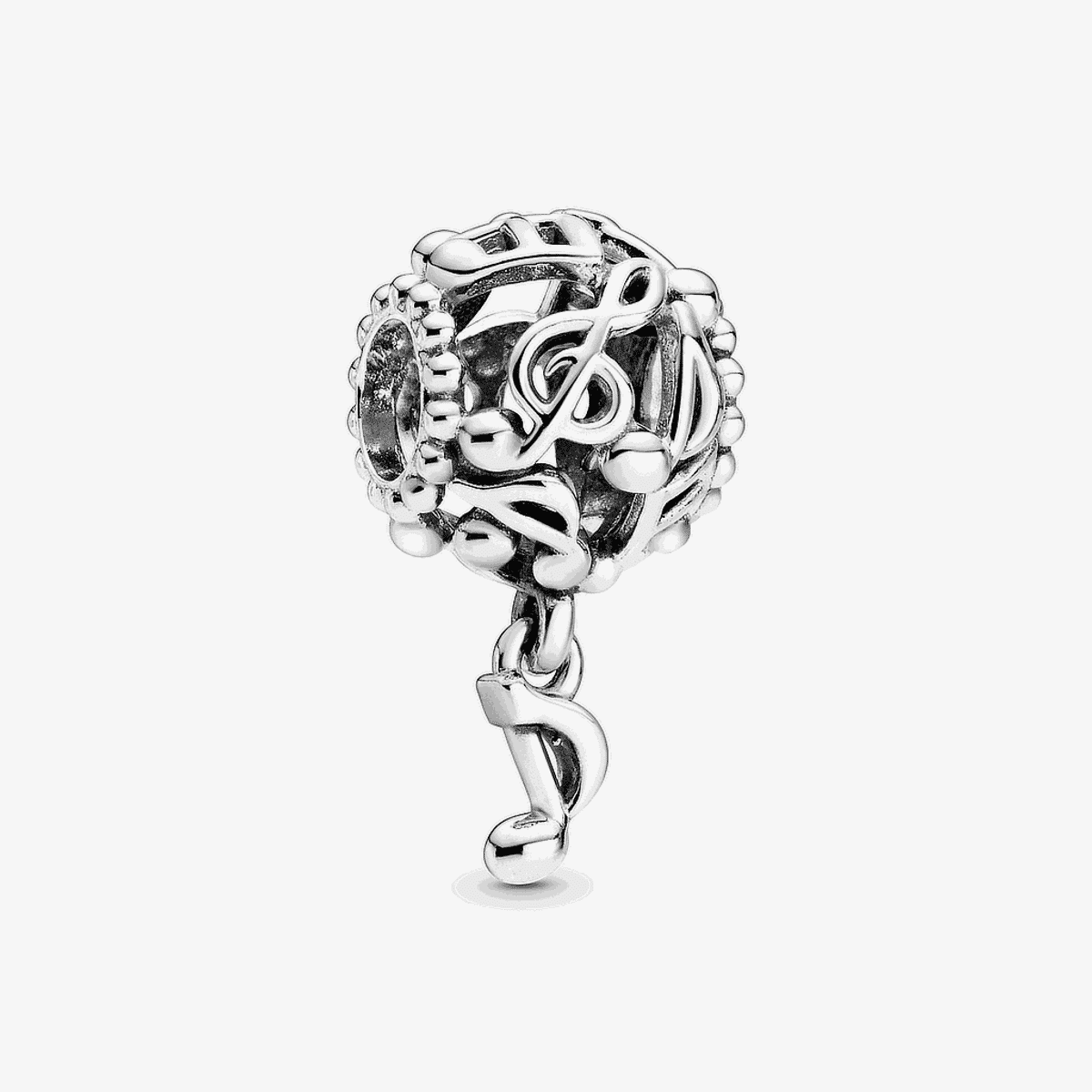 Charm Pandora Notas Musicales en plata de ley con diseño calado de notas musicales - 798779C00