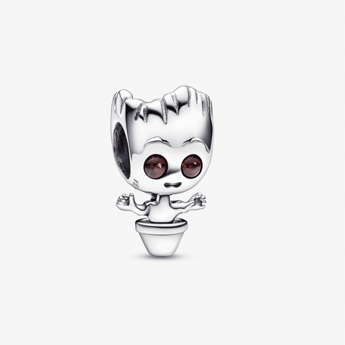 Charm Pandora Baby Groot Bailando en plata de ley con detalles en marrón - 792554C01