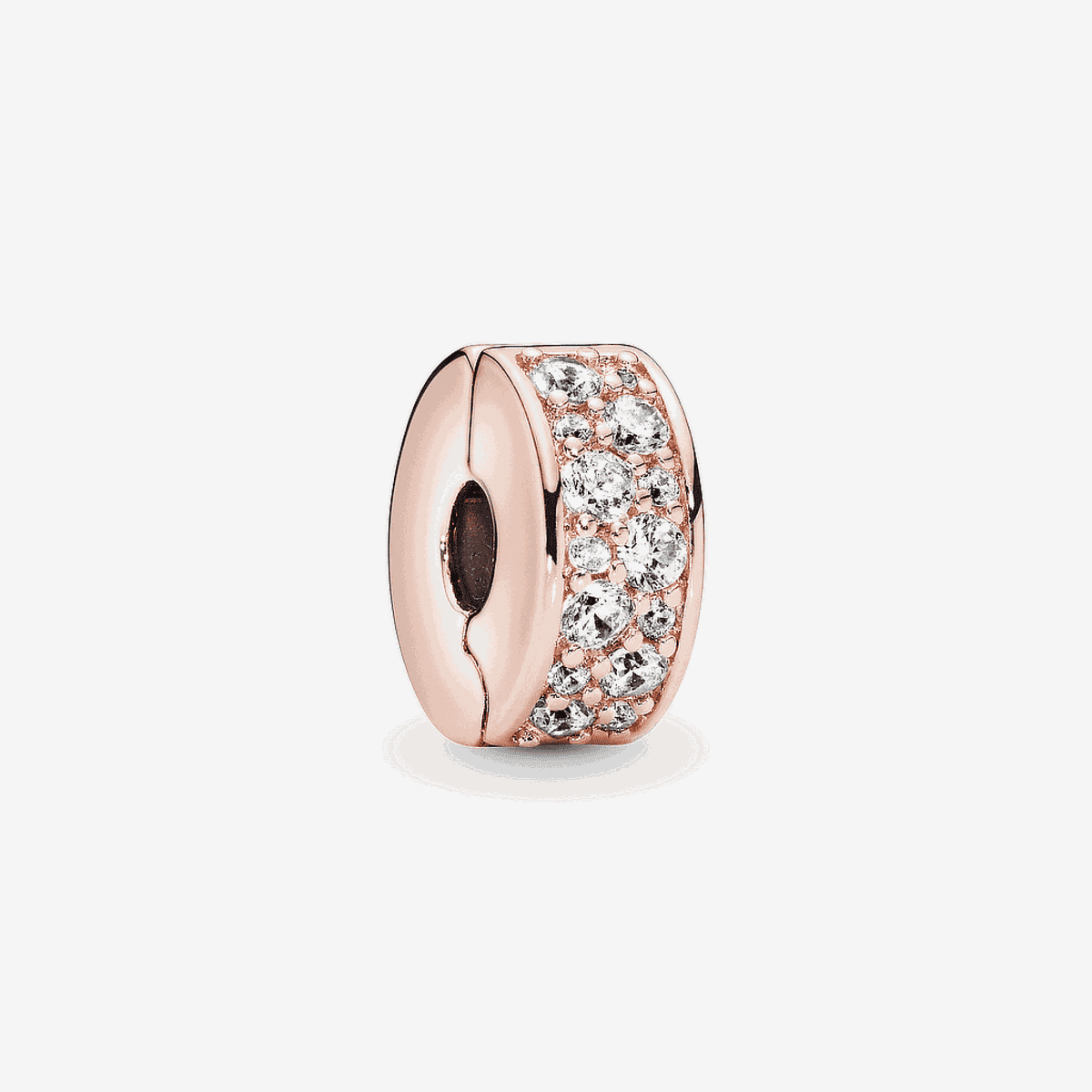 Charm clip Pandora Pavé bañado en oro rosa con cristales - 781817CZ