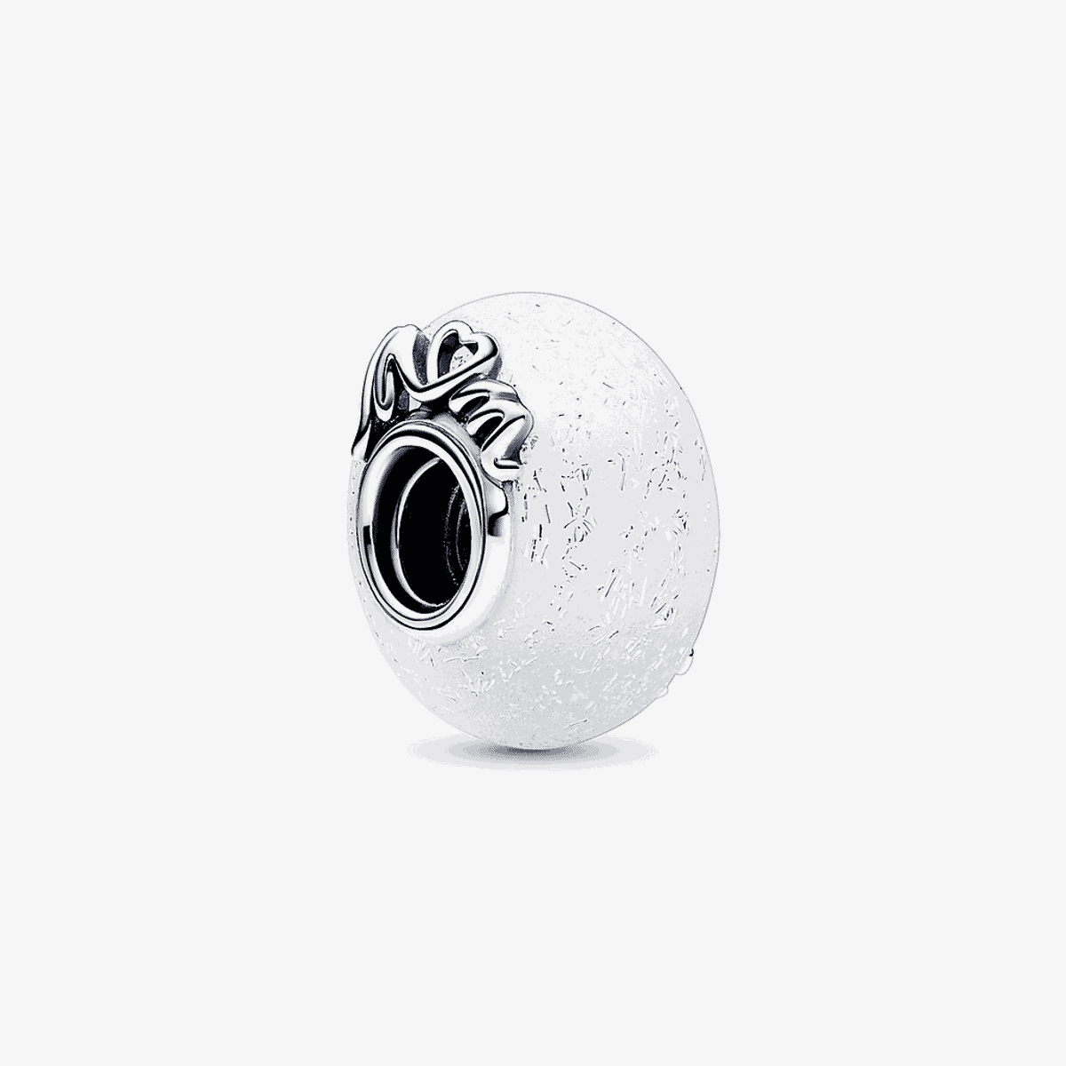Charm Pandora Amor y Mamá de cristal de Murano blanco con detalles en plata de ley - 792655C00