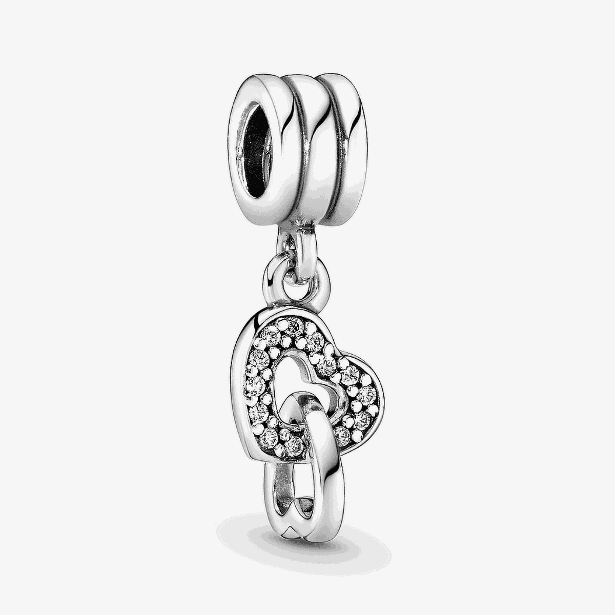 Charm colgante Pandora corazones entrelazados en plata de ley con circonitas - 791242CZ