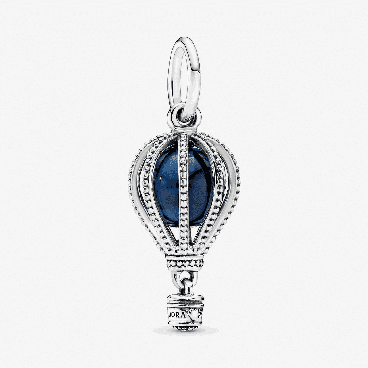 Charm colgante Pandora Globo Aeroestático con cristal azul - 798064NMB