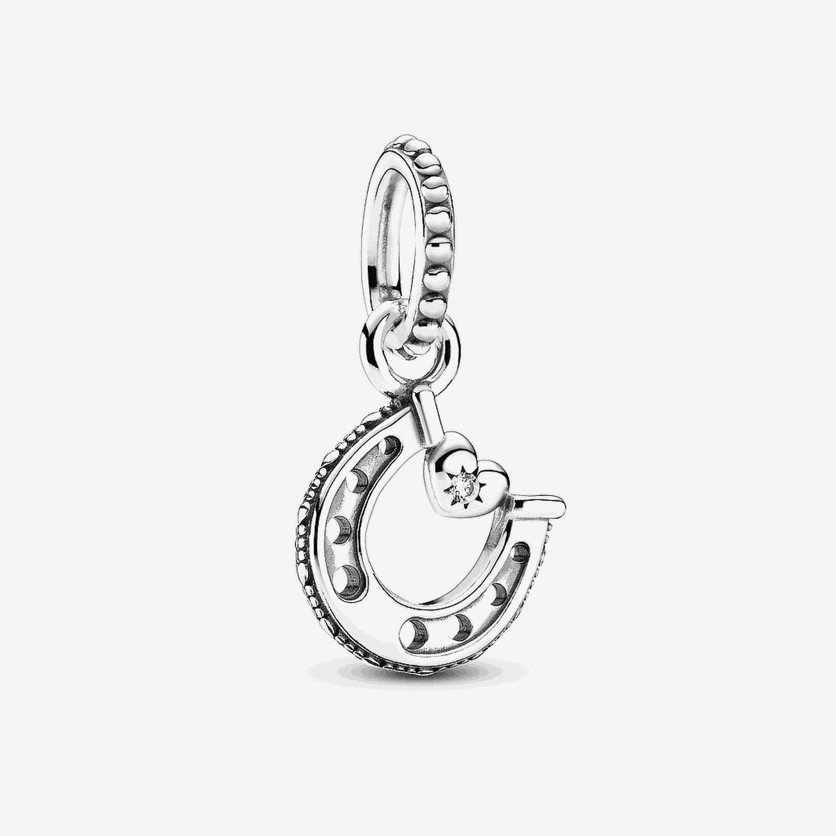 Charm colgante Pandora en plata de ley con diseño de herradura de la suerte con detalles brillantes - 799157C01