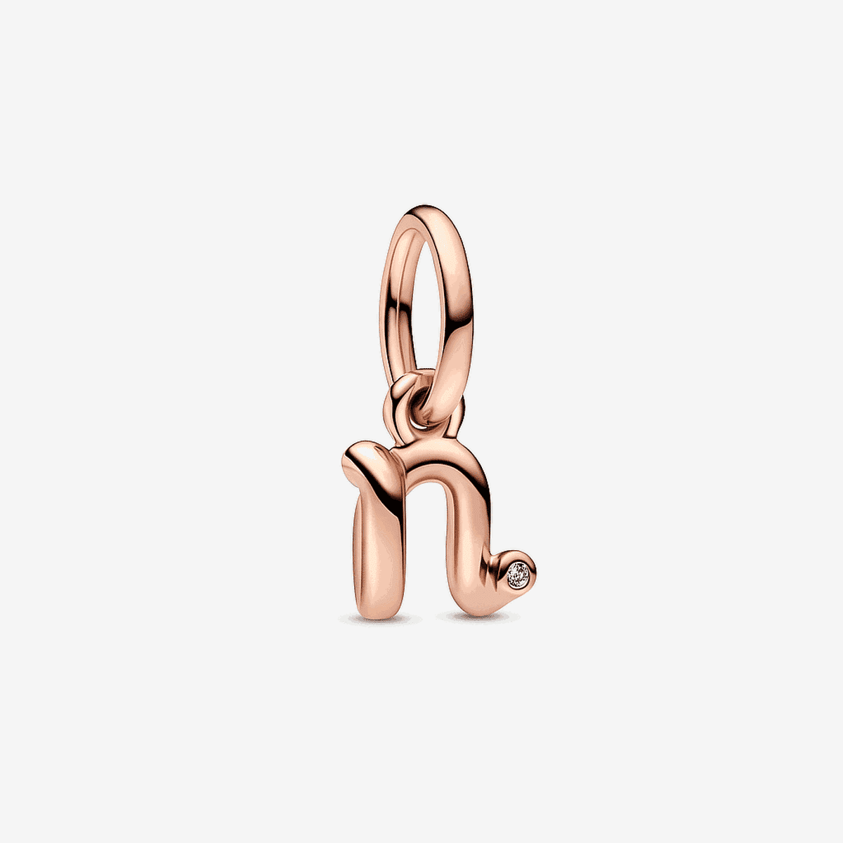Charm colgante Pandora letra 'n' minúscula en oro rosa - 782475C01