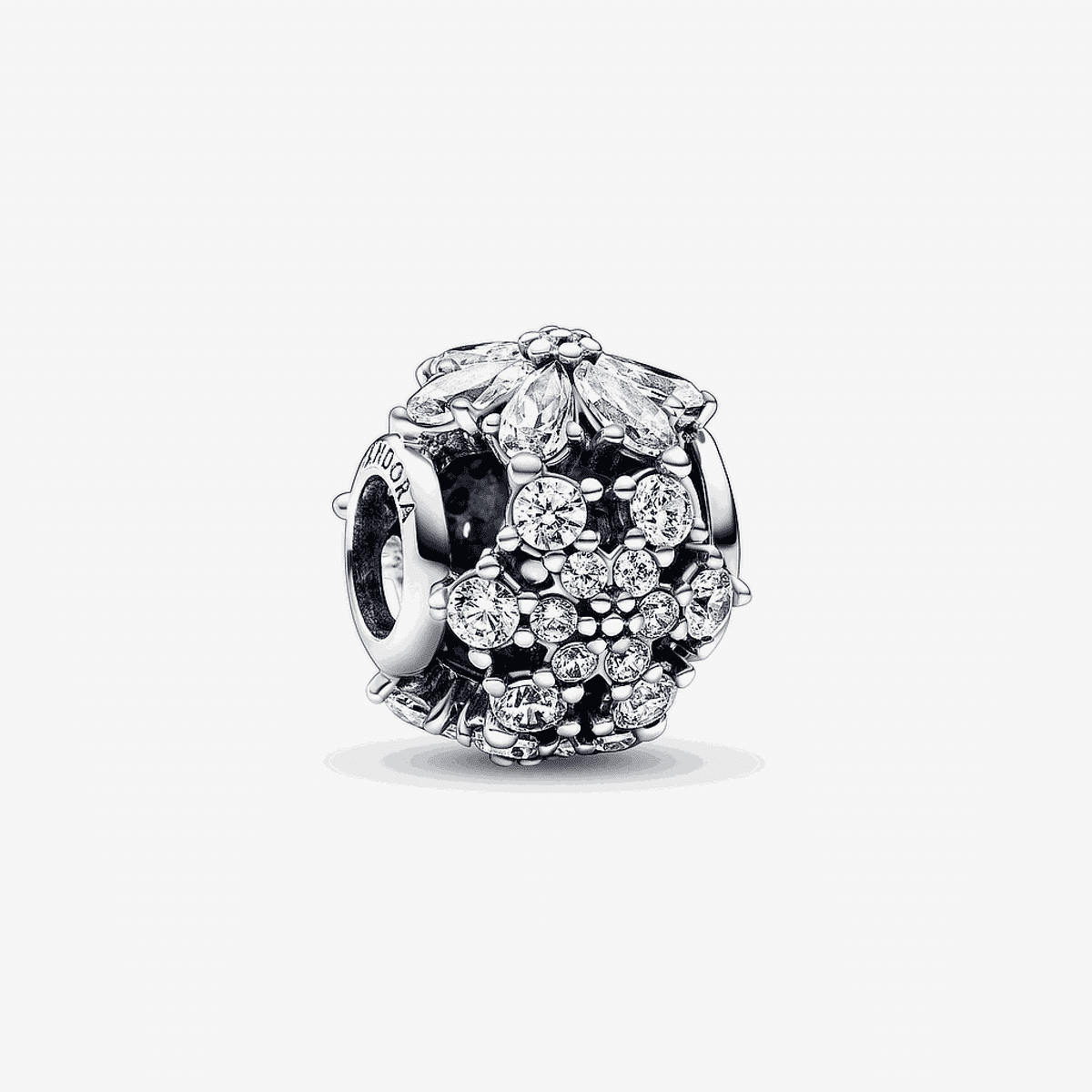 Charm Pandora en plata de ley con diseño herbario y cristales brillantes - 792383C01