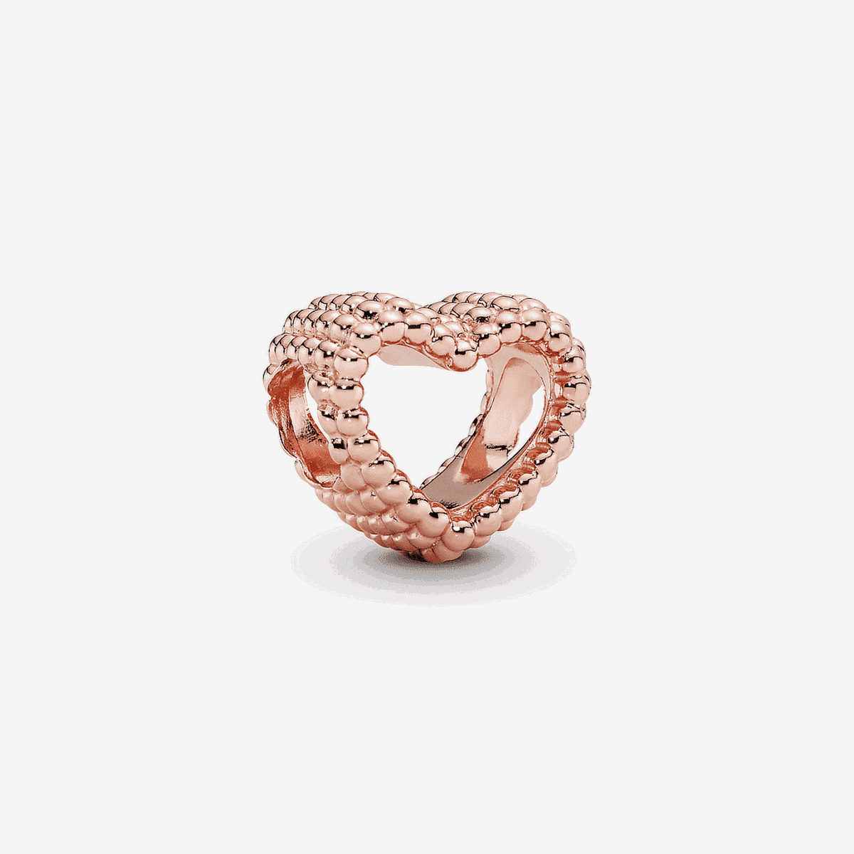 Vista frontal del charm Pandora Corazón Abierto en oro rosa - 787516