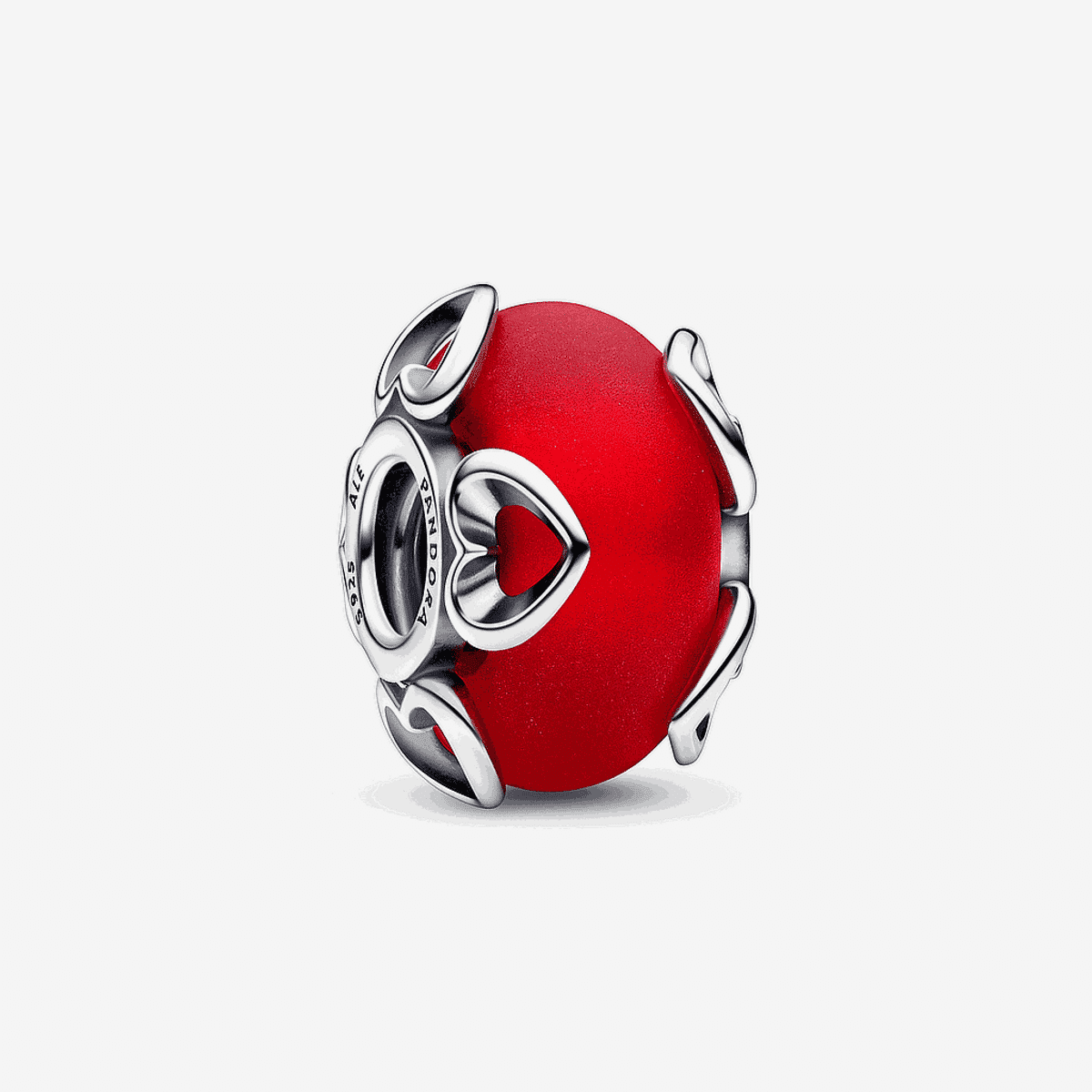 Charm Pandora de Cristal de Murano Rojo Helado y Corazones - 792497C01