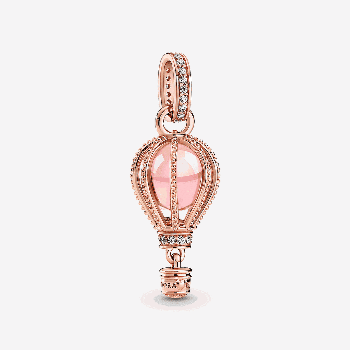 Charm colgante Pandora Globo Aerostático Rosa Brillante en oro rosado con cristales - 789434C01