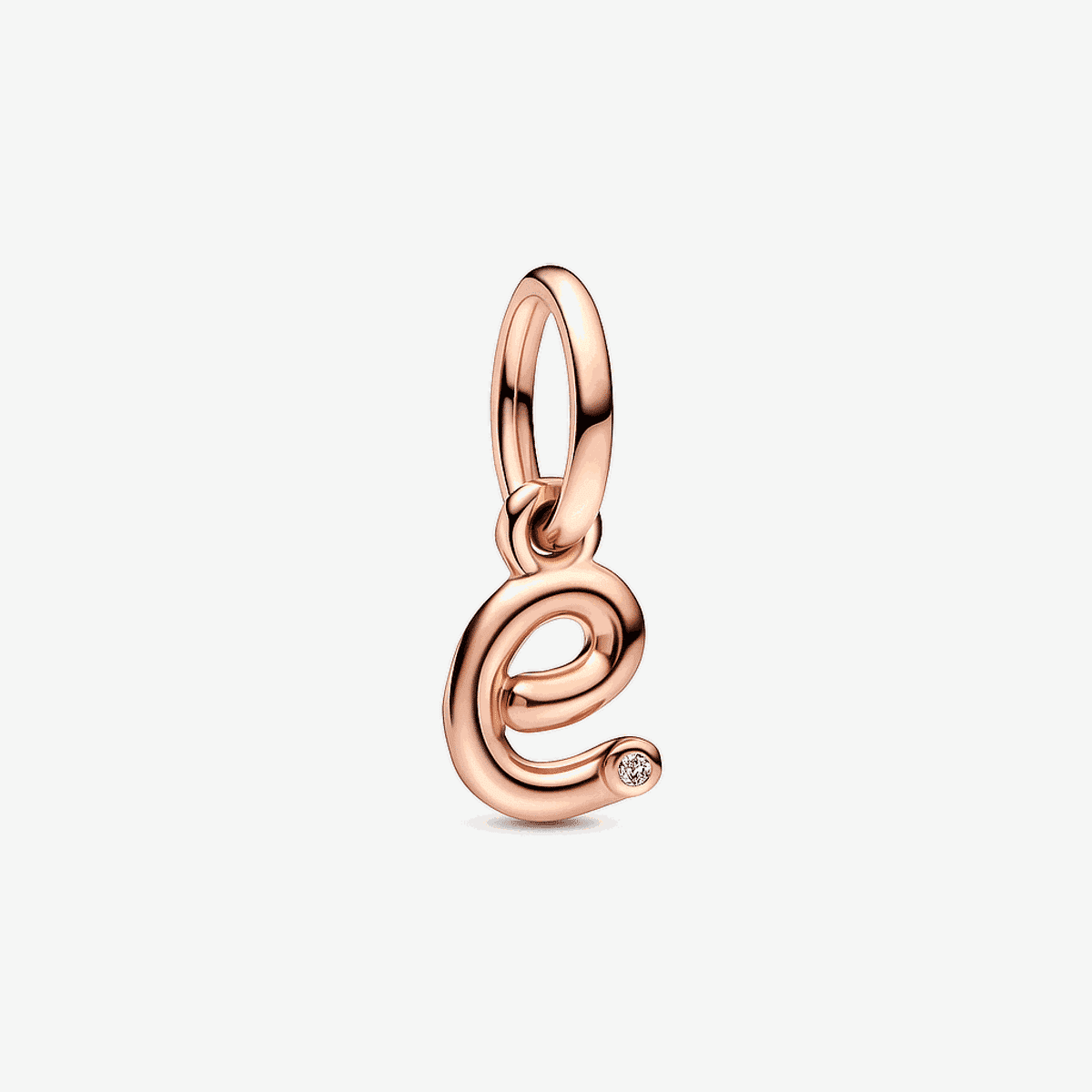 Charm colgante Pandora Letra Minúscula e en oro rosado - 782463C01