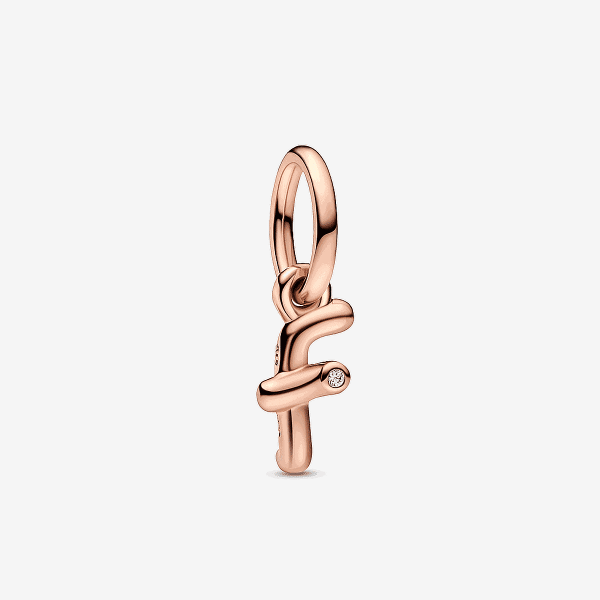 Charm colgante Pandora letra f minúscula en oro rosa de 14k - 782532C01