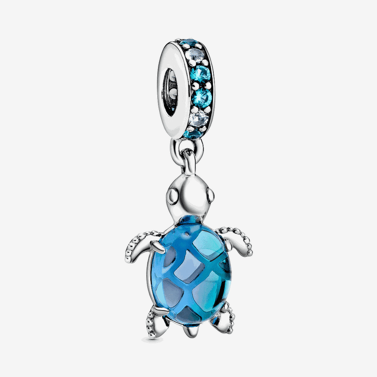 Charm colgante Tortuga Marina Pandora en plata de ley con cristales azules y esmalte - 798939C01