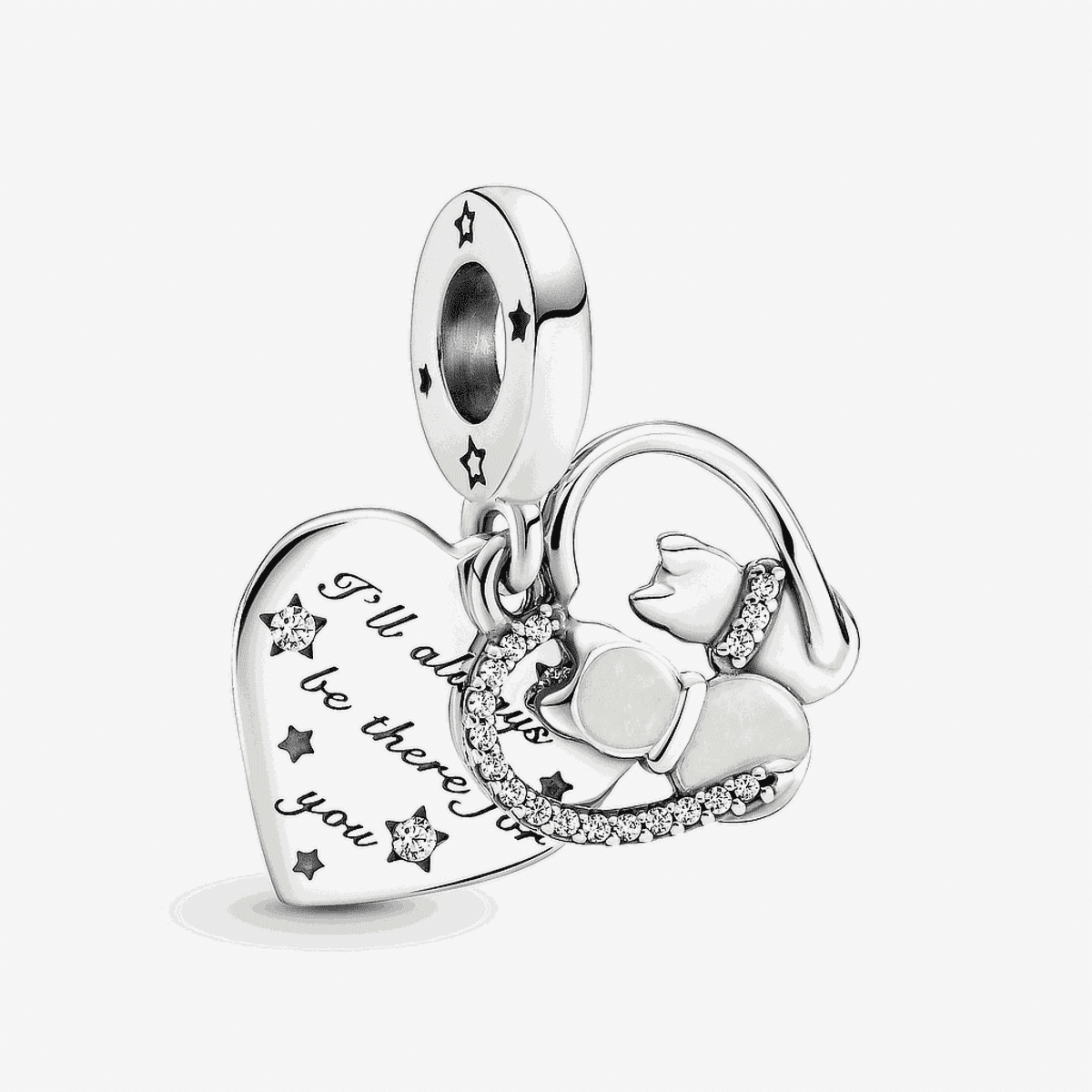 Charm colgante Gatos y Corazones Pandora en plata de ley con circonitas - 799546C01