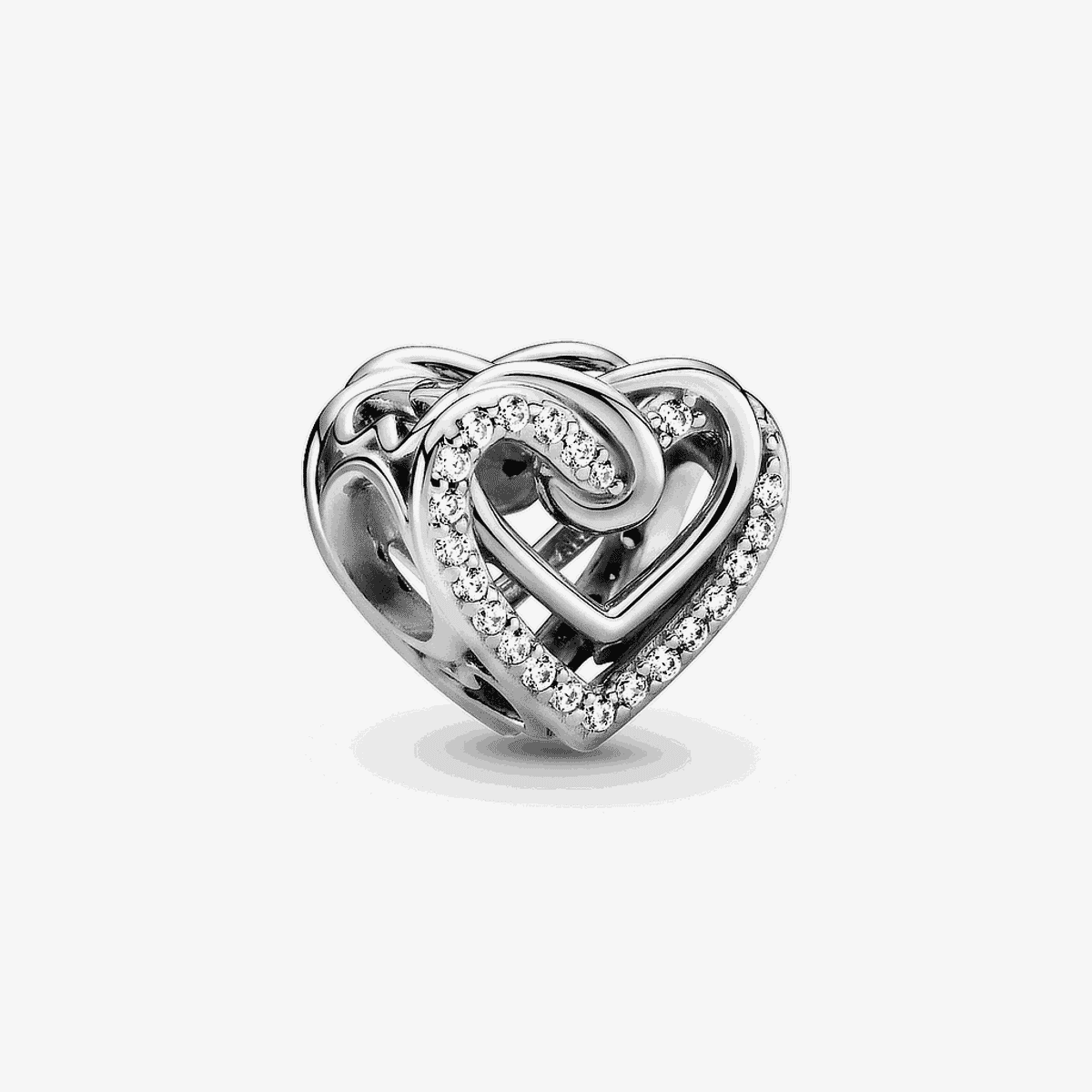 Charm Pandora Corazones Brillantes Entrelazados en plata con circonitas - 799270C01